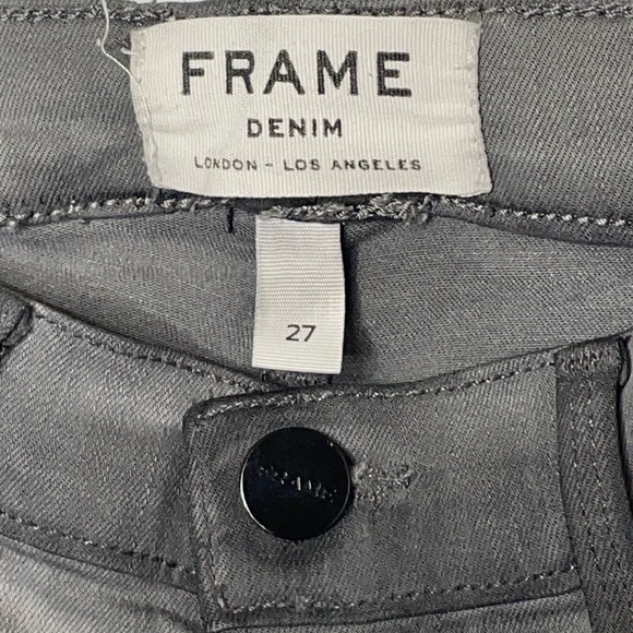 Frame Raw Hem Gray Skinny Jeans (27) - Picture 11 of 13
